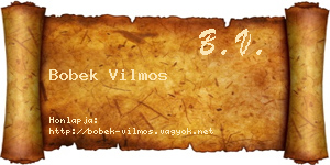 Bobek Vilmos névjegykártya