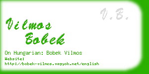 vilmos bobek business card